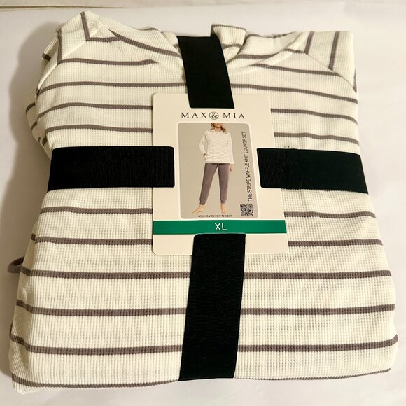 Max & Mia Women's Waffle Knit Lounge Pajama Set Size XL Hoodie And Jogger (NEW) - Picture 12 of 13